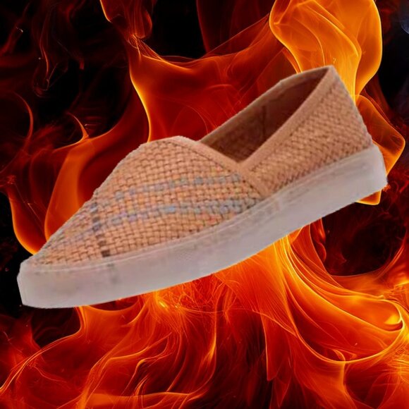 Free People Santorini Natural Combo & Gray Woven Slip-On, Size 36 (US 6) - Picture 1 of 7